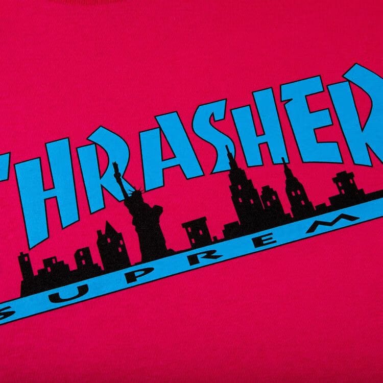 Supreme x Thrasher Skyline T-Shirt Pink