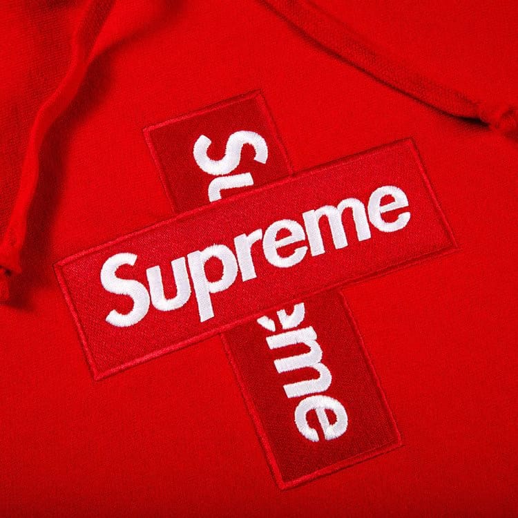 Supreme Cross Box Logo Hoodie Red