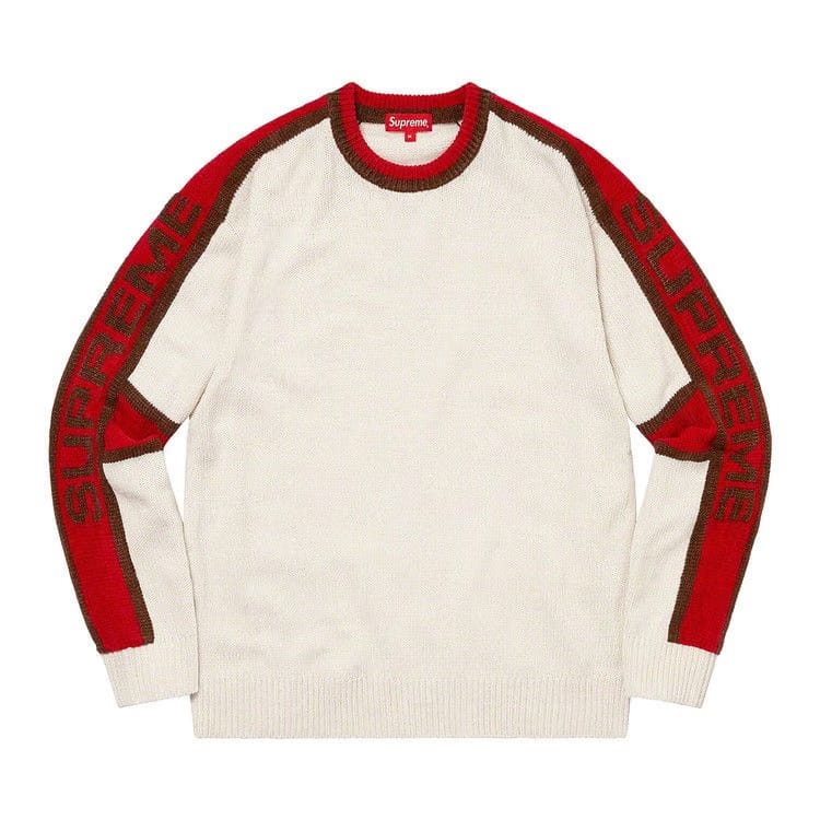 Supreme Stripe Chenille Sweater White