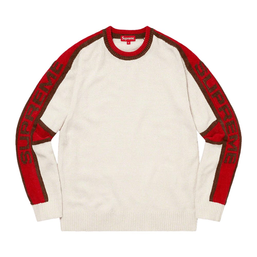 Supreme Stripe Chenille Sweater White