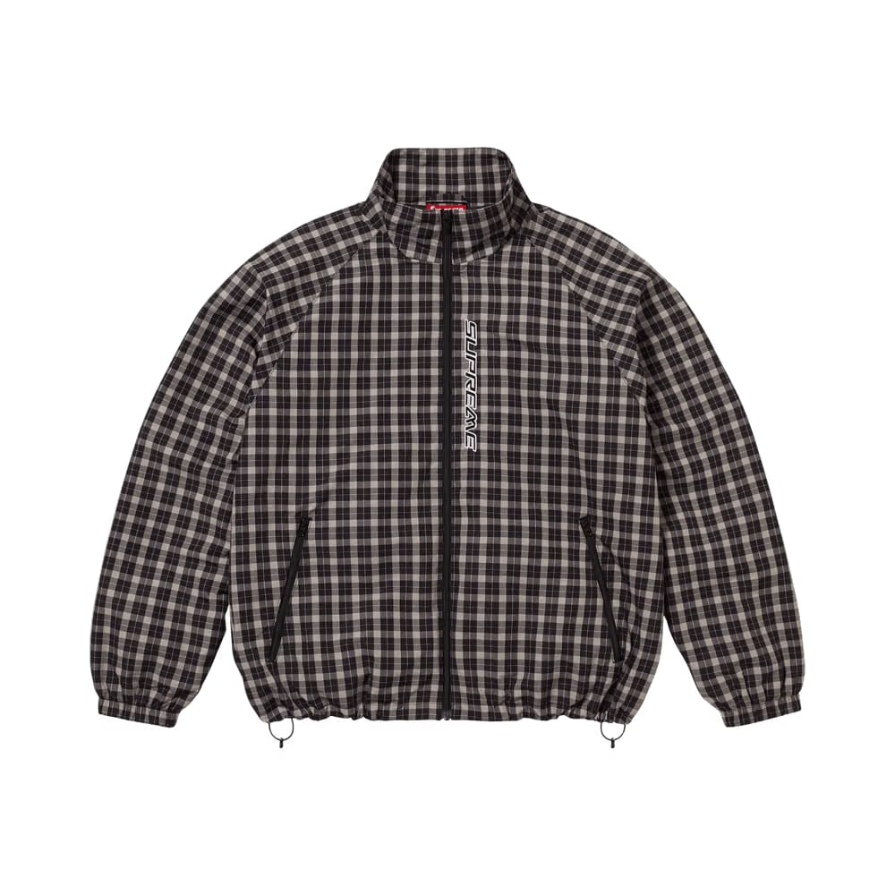 Supreme Plaid Track Jacket Black