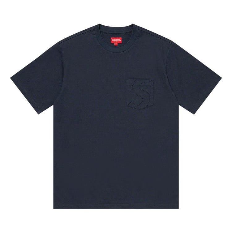 Supreme Laser Cut S Logo Pocket T-Shirt Navy