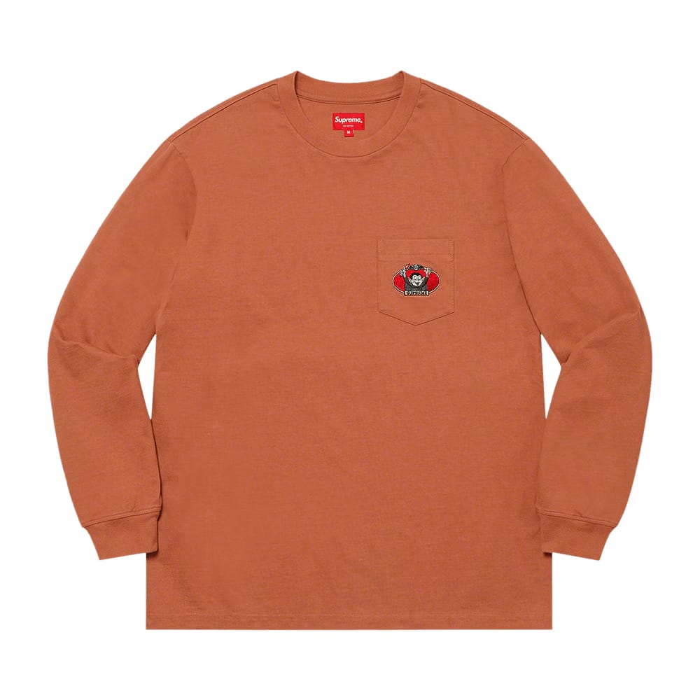 Supreme Vampire Boy Long-Sleeve Pocket T-Shirt Rust