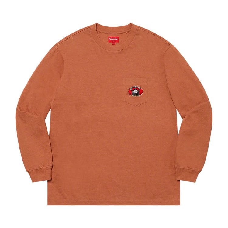 Supreme Vampire Boy Long-Sleeve Pocket T-Shirt Rust