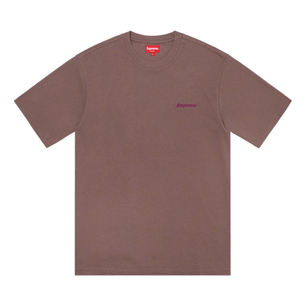 Supreme Washed Shorts-Sleeve T-Shirt Brown