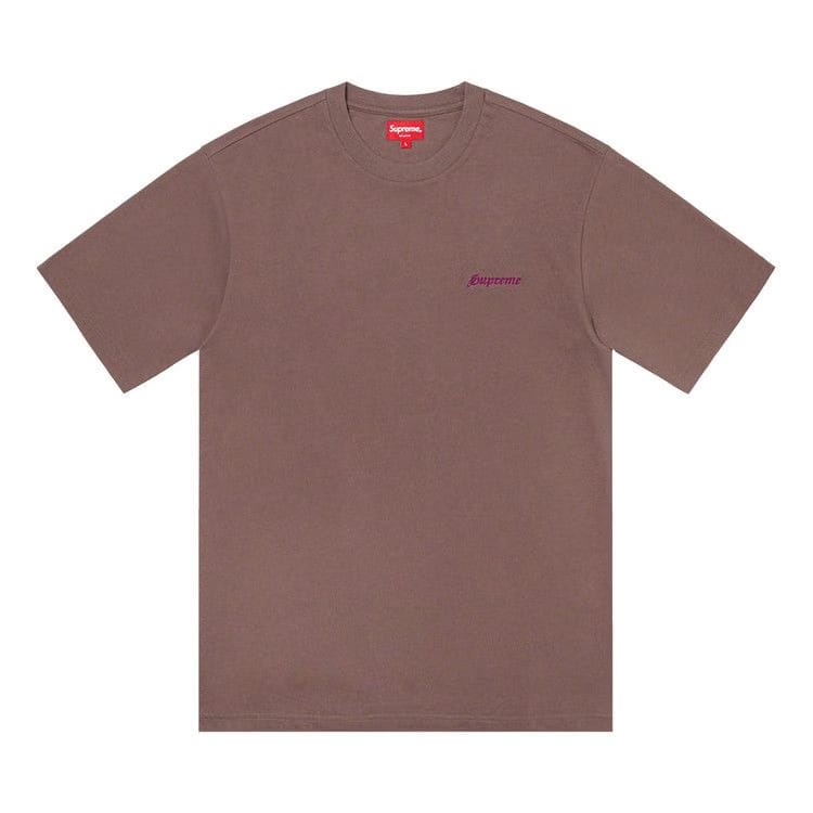 Supreme Washed Shorts-Sleeve T-Shirt Brown