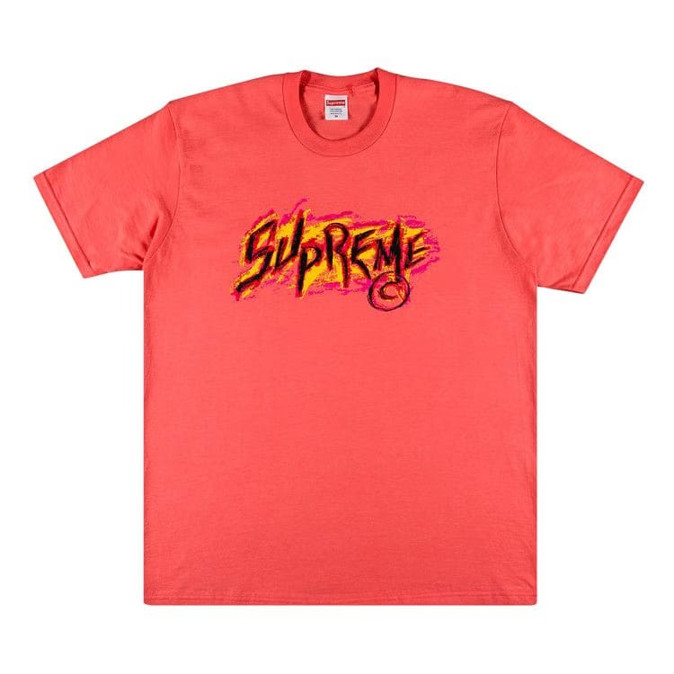 Supreme Scratch T-Shirt Bright Coral