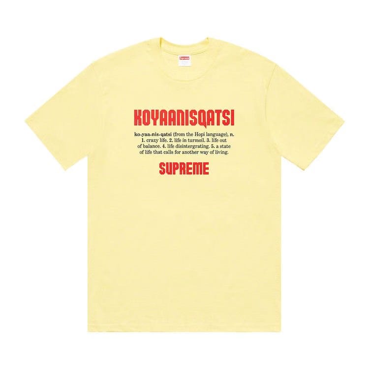 Supreme Koyaanisqatsi T-Shirt Pale Yellow