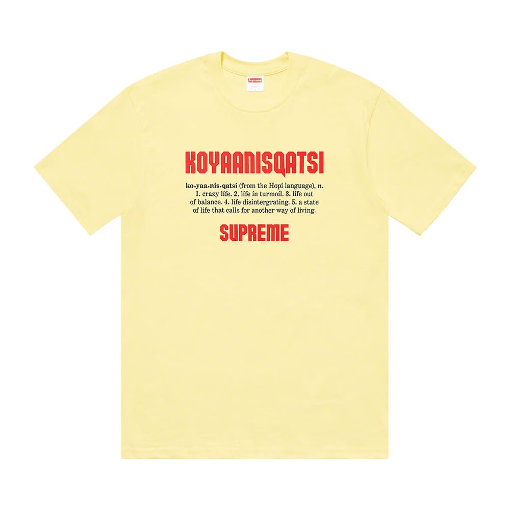 Supreme Koyaanisqatsi T-Shirt Pale Yellow