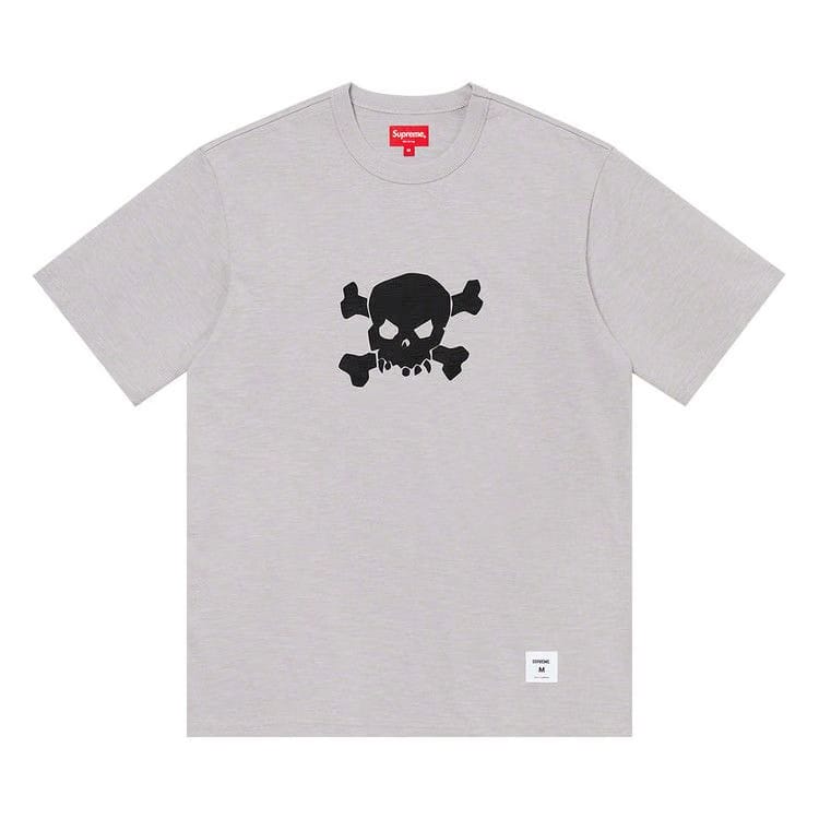 Supreme Skull Shorts-Sleeve Top Grey