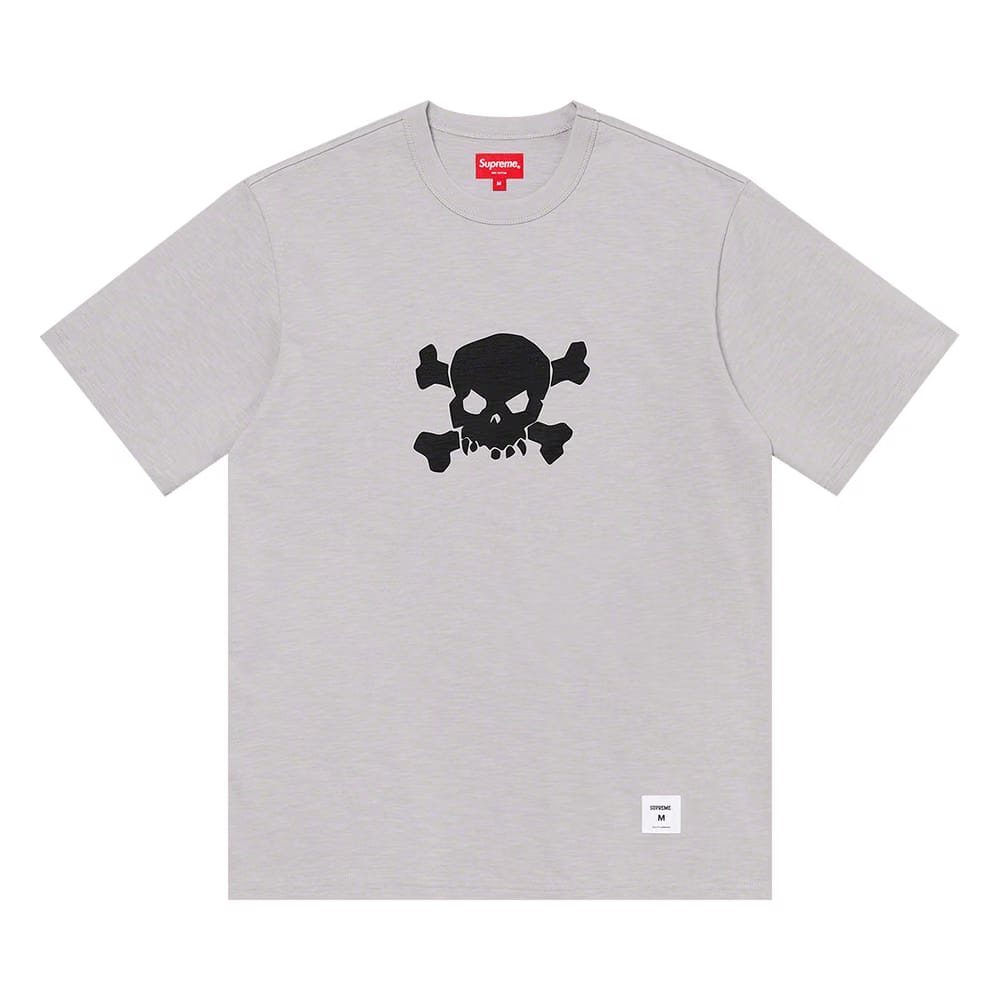 Supreme Skull Shorts-Sleeve Top Grey