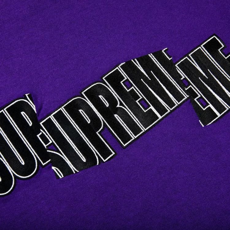Supreme Cut Logo Shorts-Sleeve Top Purple