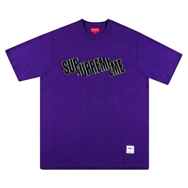 Supreme Cut Logo Shorts-Sleeve Top Purple