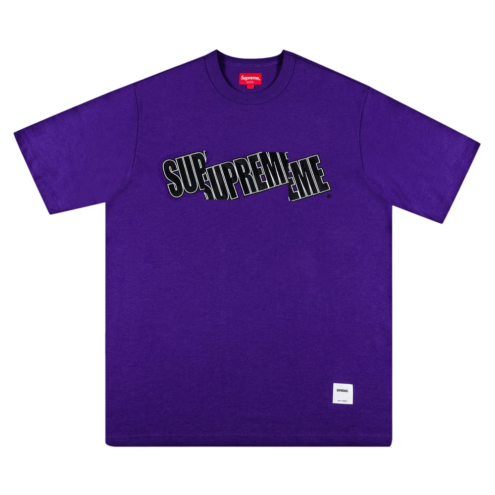 Supreme Cut Logo Shorts-Sleeve Top Purple