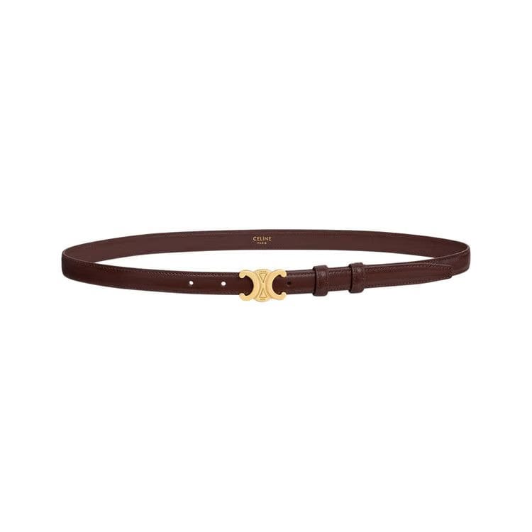 CELINE Small 18mm Triomphe Belt Chestnut
