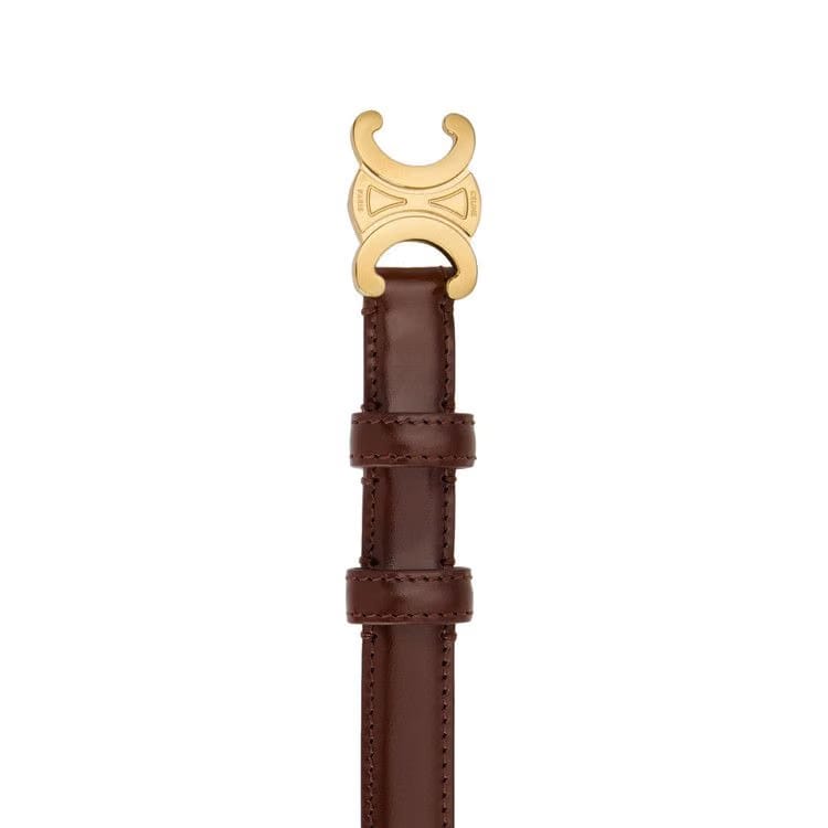 CELINE Small 18mm Triomphe Belt Chestnut