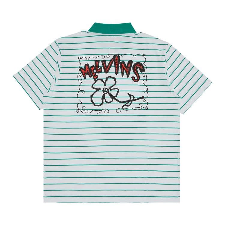Supreme x Melvins Stripe Shorts-Sleeve Polo White