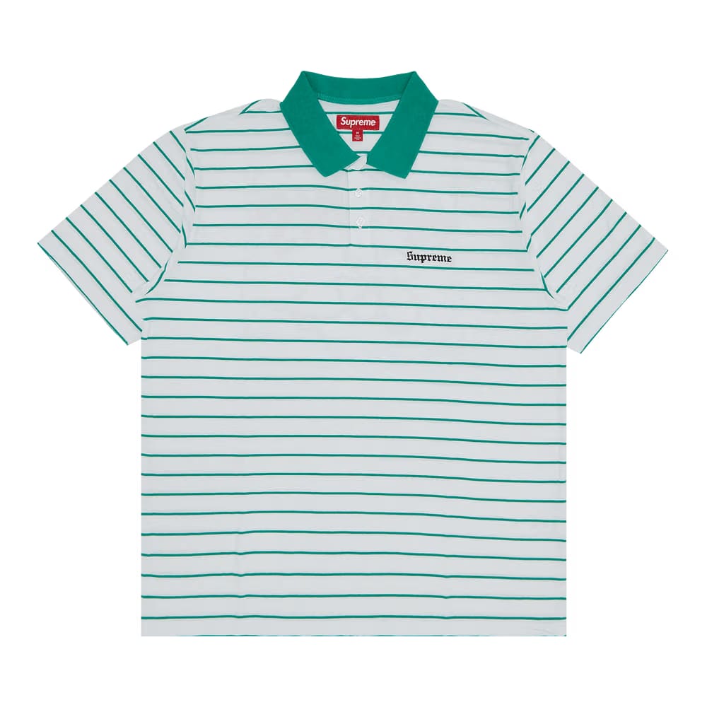 Supreme x Melvins Stripe Shorts-Sleeve Polo White