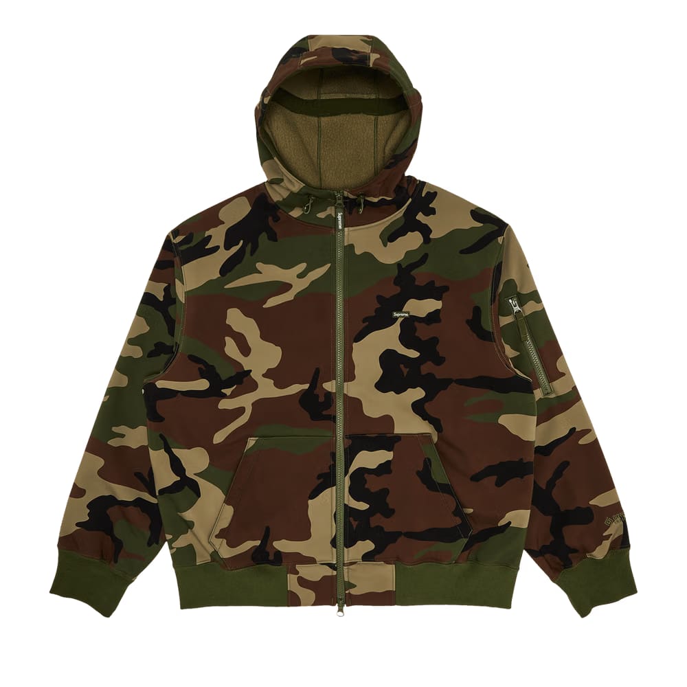 Supreme WINDSTOPPER Zip Up Hoodie Woodland Camo