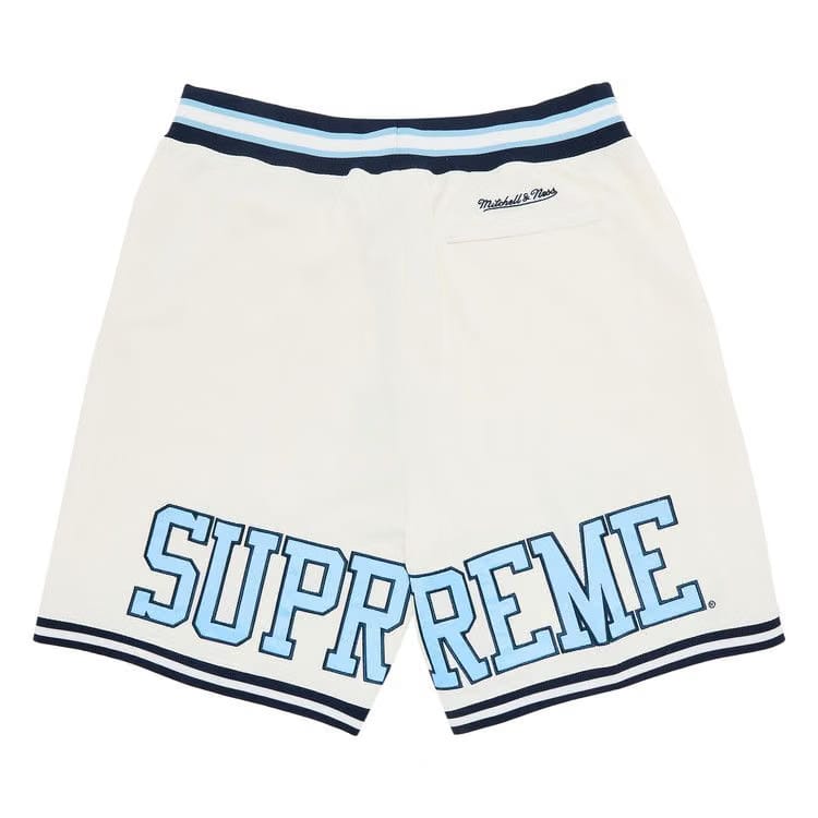Supreme x Mitchell & Ness NCAA Basketball Shorts White