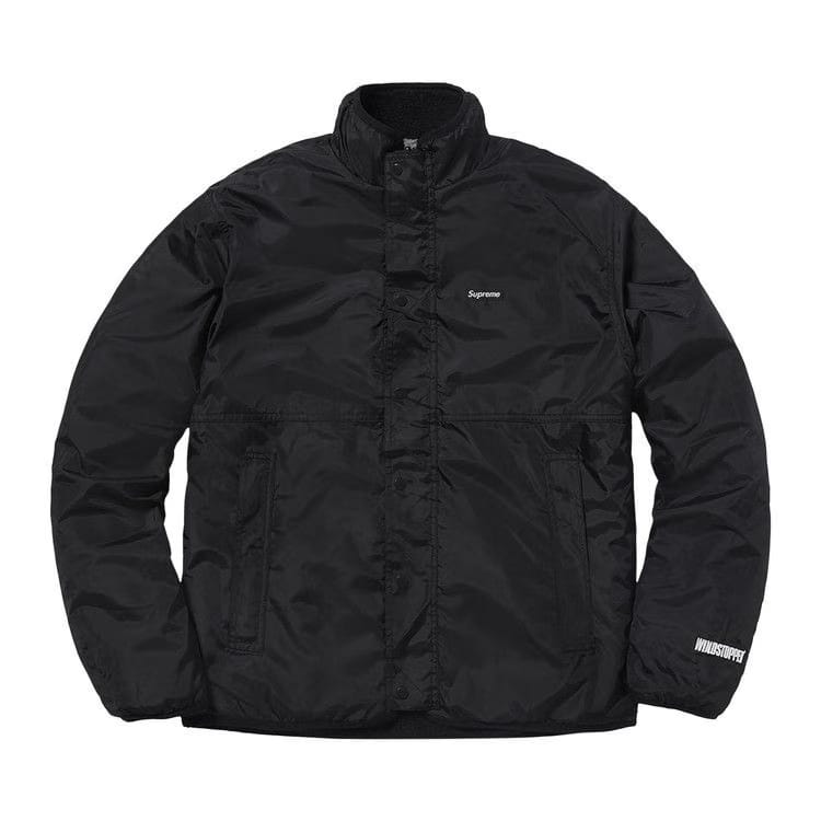 Supreme Reversible Logo Fleece Jacket Black