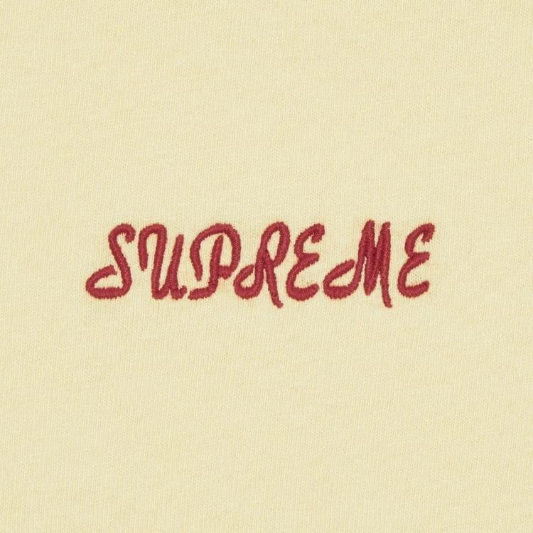 Supreme Washed Script Shorts-Sleeve Top Yellow