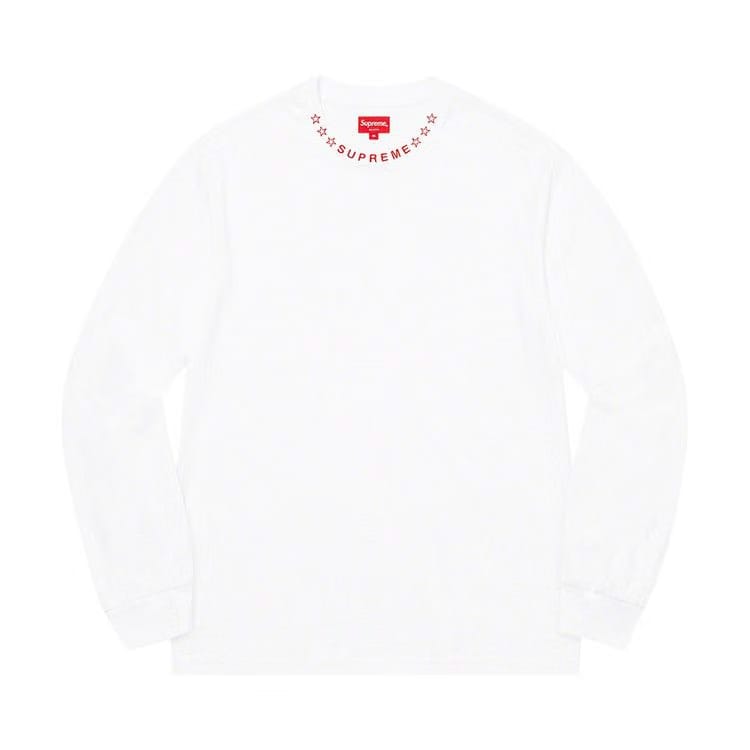 Supreme Stars Collar Long-Sleeve Top White