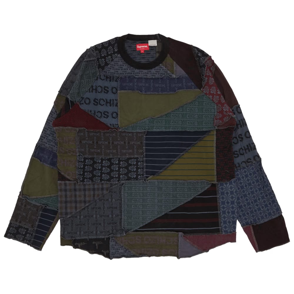 Supreme Patchwork Jacquard Long-Sleeve Top Black