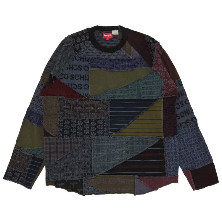 Supreme Patchwork Jacquard Long-Sleeve Top Black