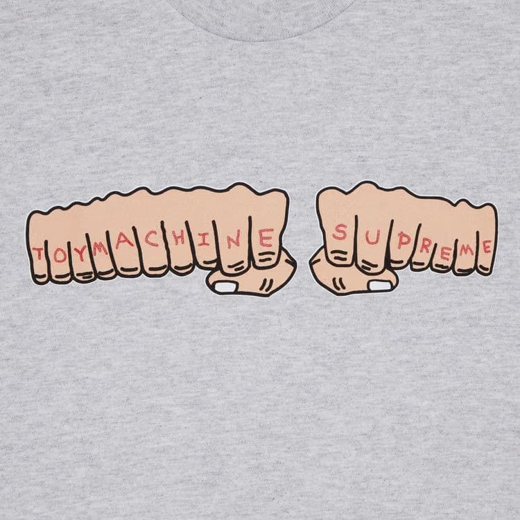Supreme x Toy Machine Fist T-Shirt Ash Grey