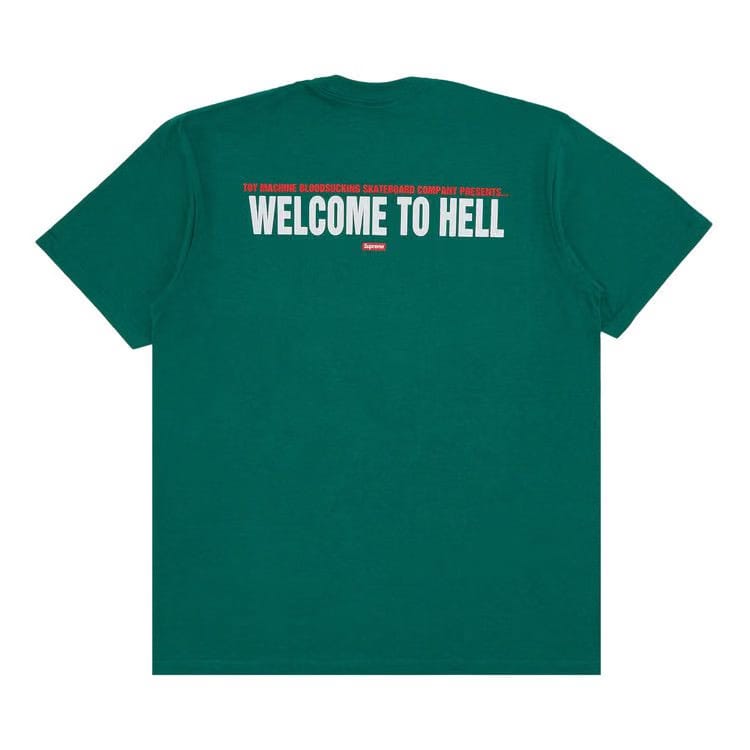 Supreme x Toy Machine Welcome To Hell T-Shirt Light Pine