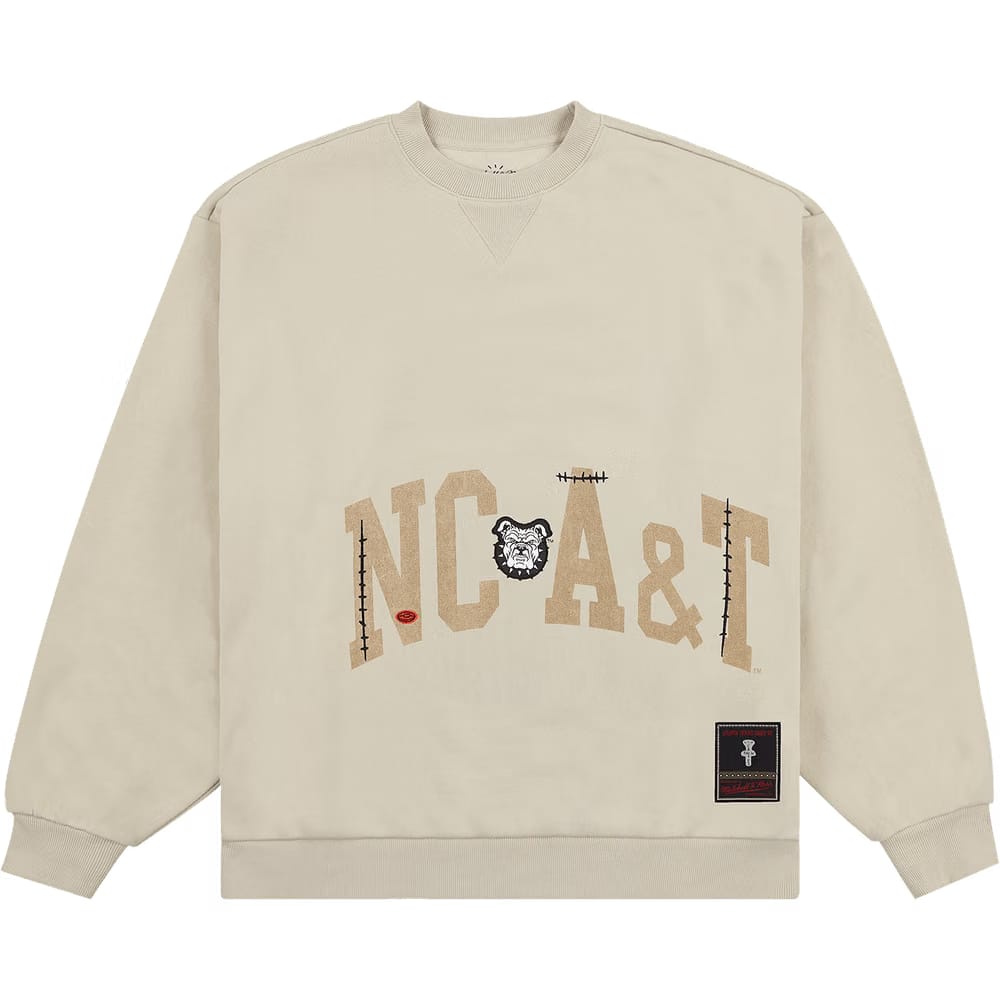 Cactus Jack by Travis Scott x Mitchell & Ness North Carolina A&T University Crewneck Tan