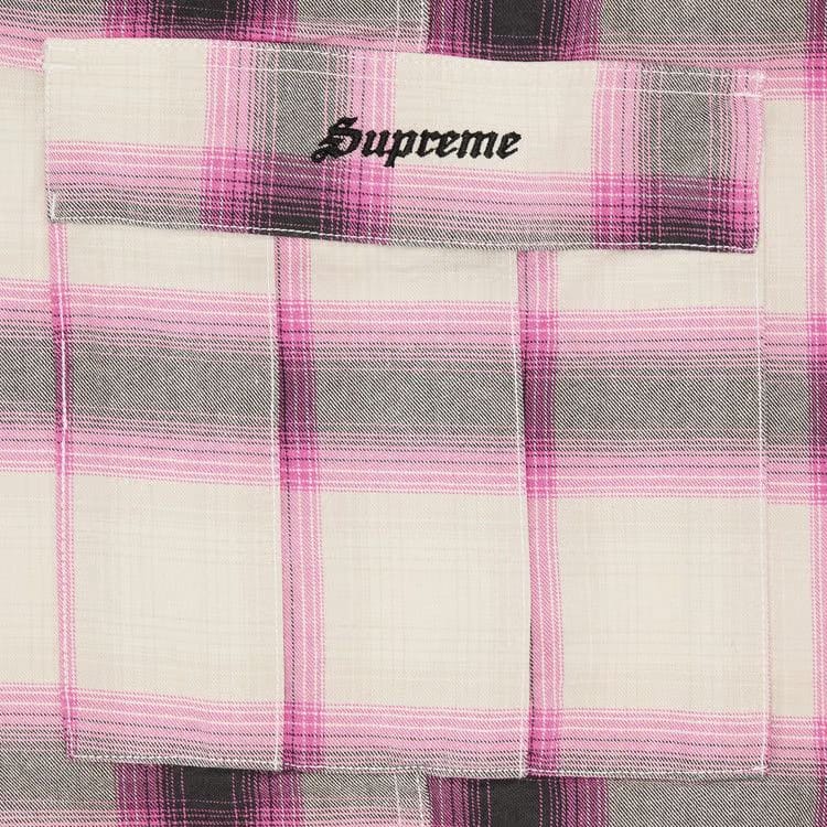 Supreme Shadow Plaid Cargo Shorts Pink