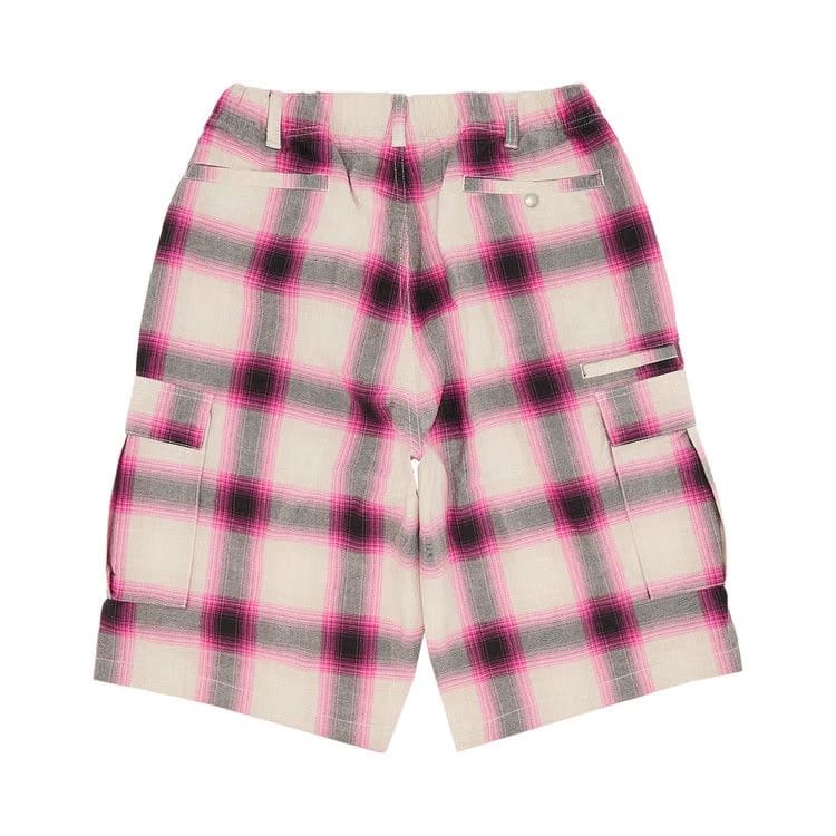 Supreme Shadow Plaid Cargo Shorts Pink