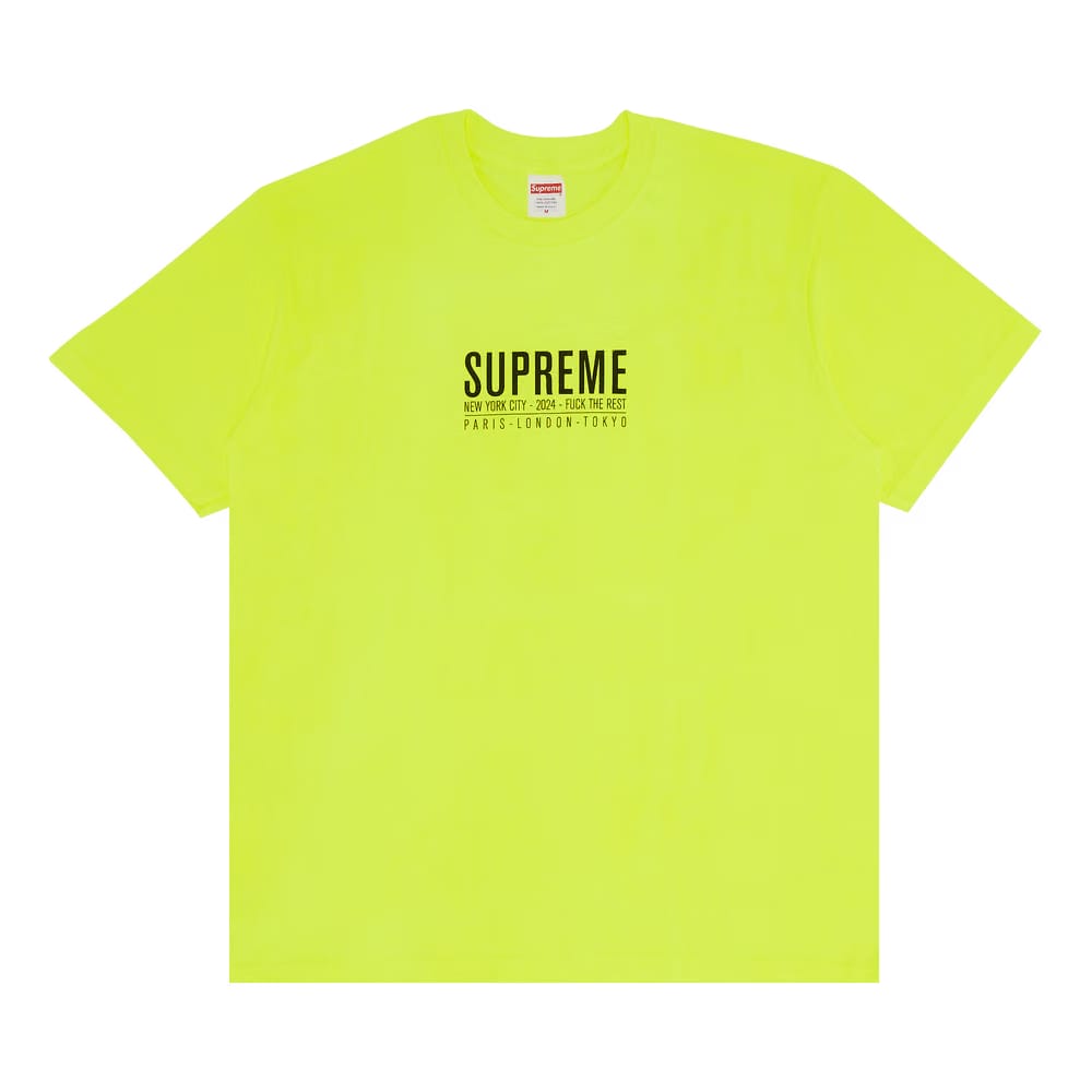 Supreme Paris T-Shirt Fluorescent Yellow