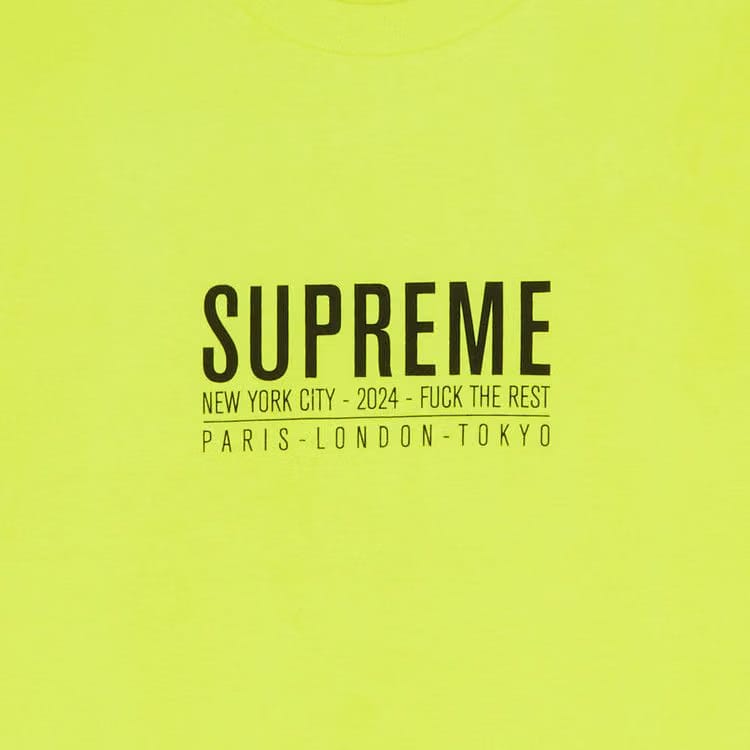 Supreme Paris T-Shirt Fluorescent Yellow