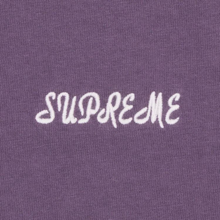 Supreme Washed Script Shorts-Sleeve Top Purple