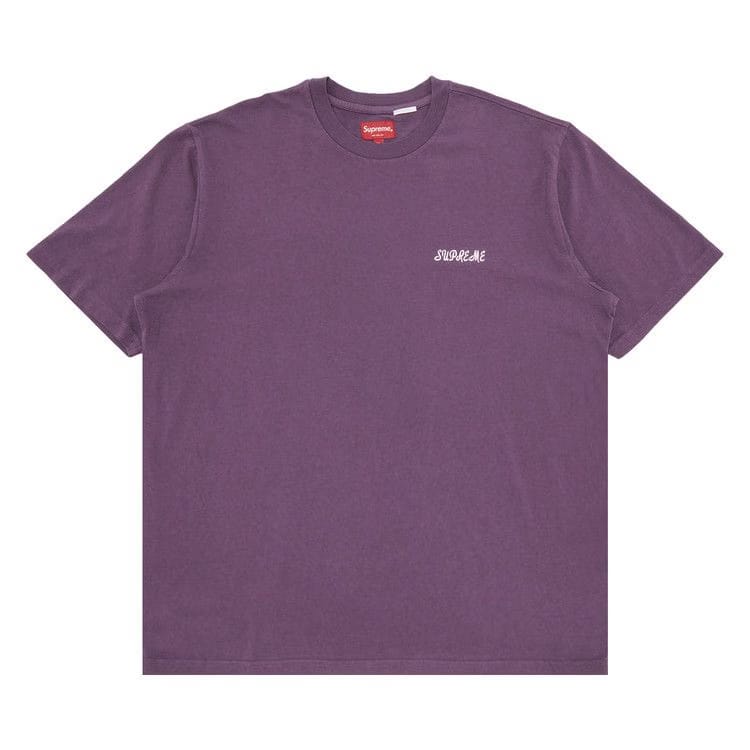 Supreme Washed Script Shorts-Sleeve Top Purple