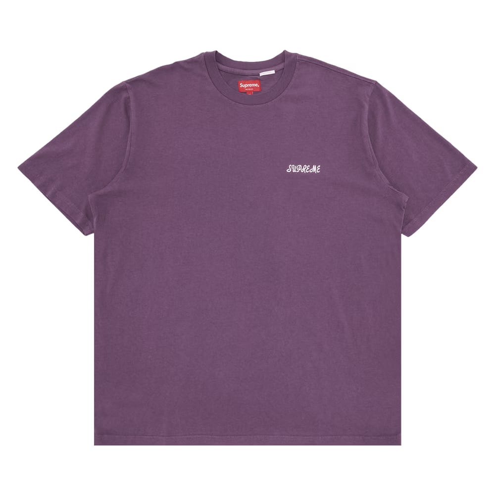 Supreme Washed Script Shorts-Sleeve Top Purple