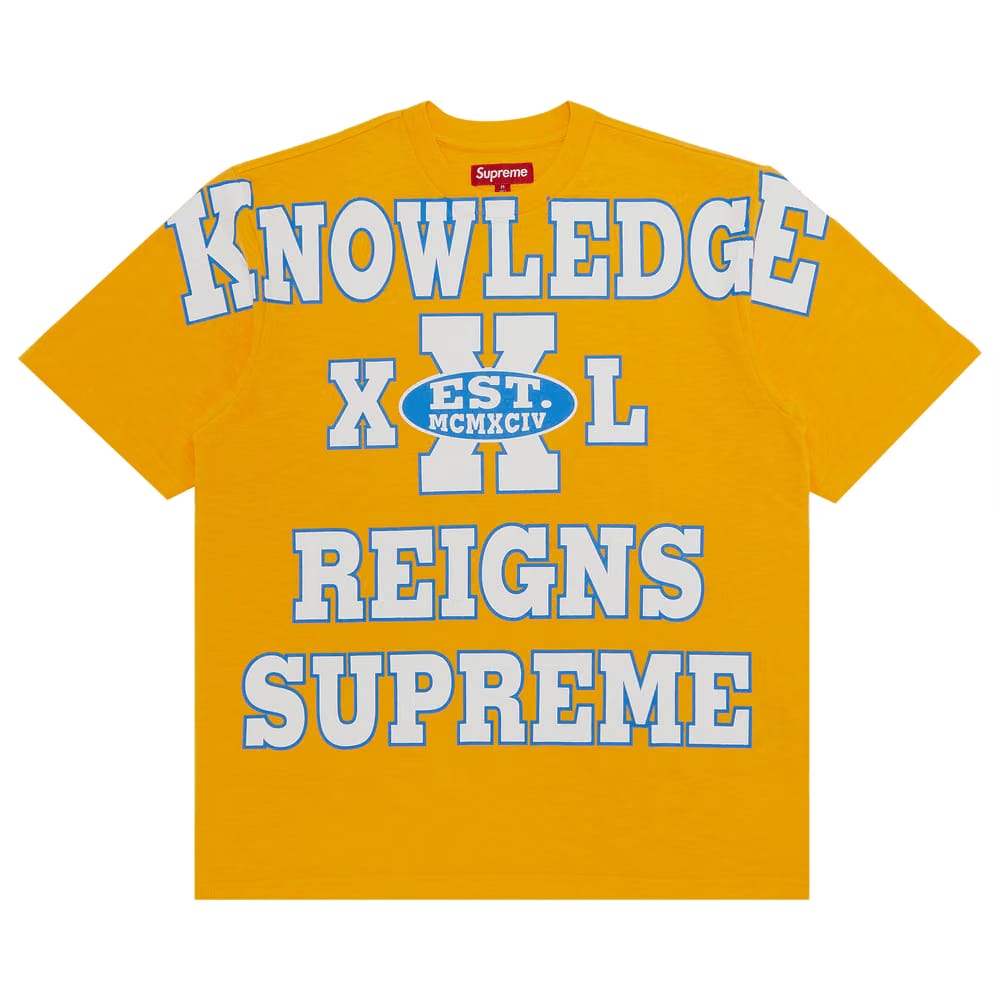 Supreme Overprint Knowledge Shorts-Sleeve Top Gold