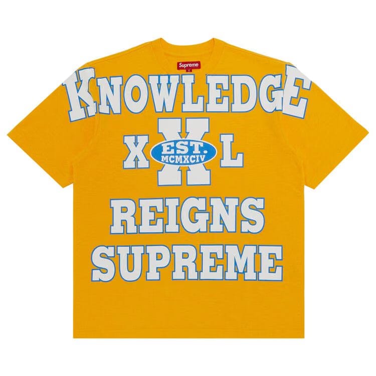 Supreme Overprint Knowledge Shorts-Sleeve Top Gold