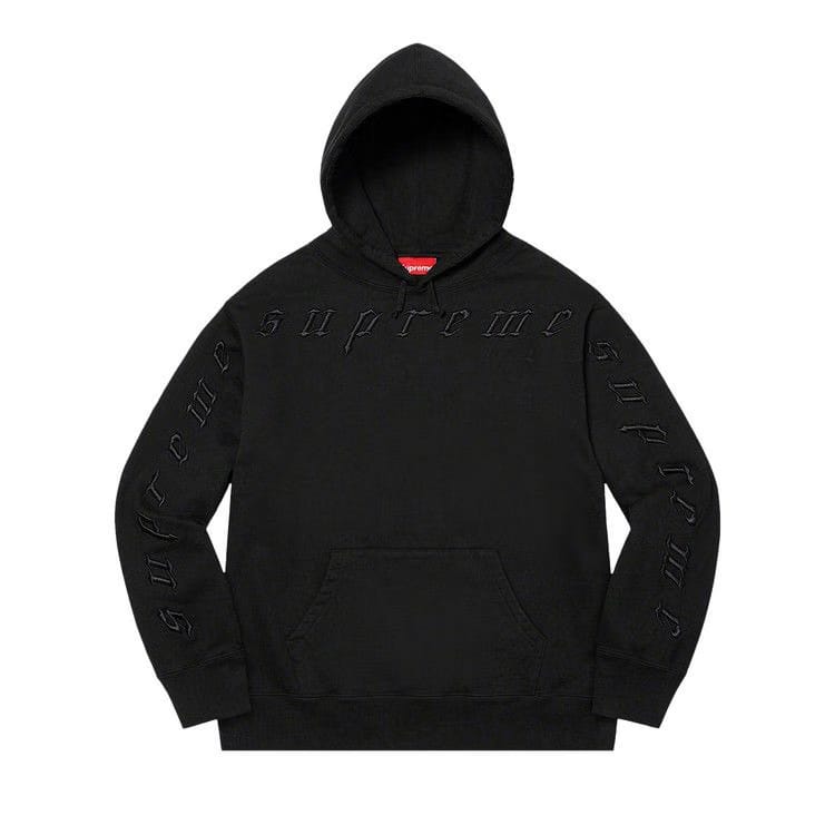 Supreme Raised Embroidery Hoodie Black