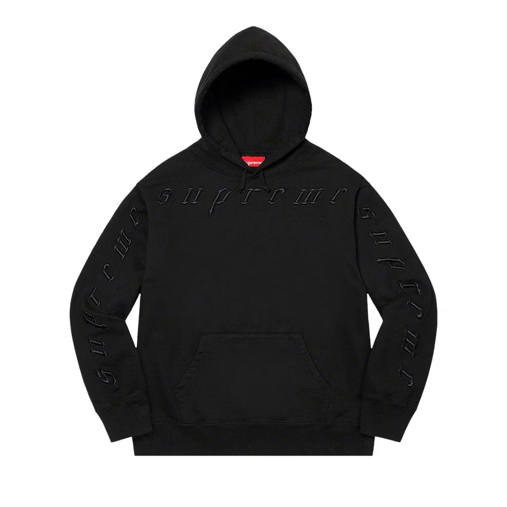 Supreme Raised Embroidery Hoodie Black