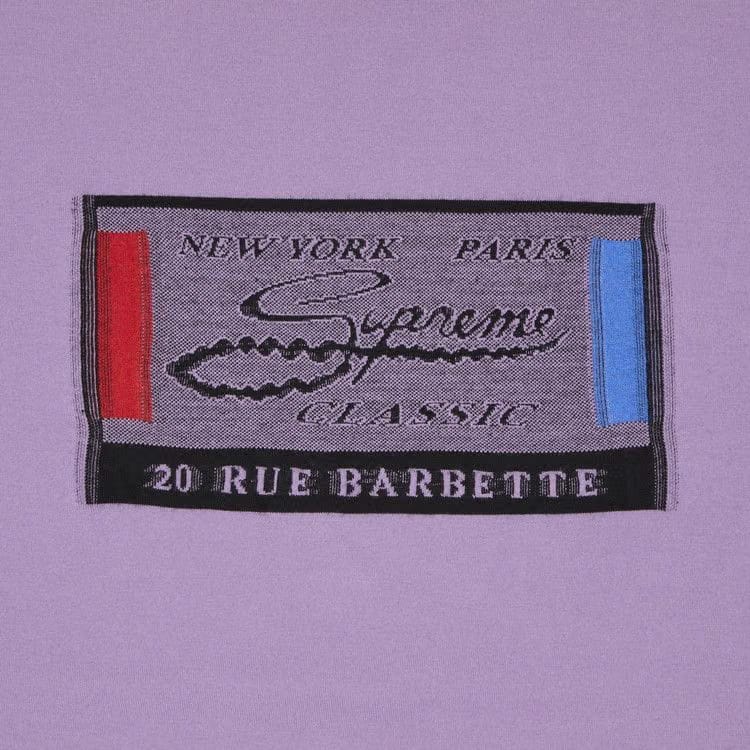 Supreme Intarsia Label Shorts-Sleeve Top Purple