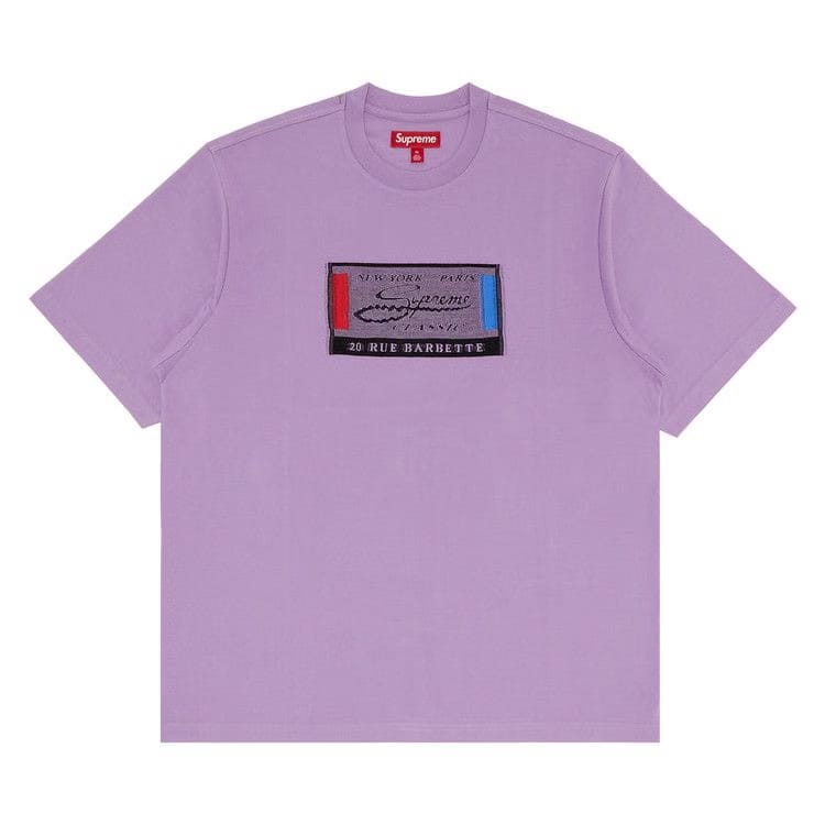 Supreme Intarsia Label Shorts-Sleeve Top Purple