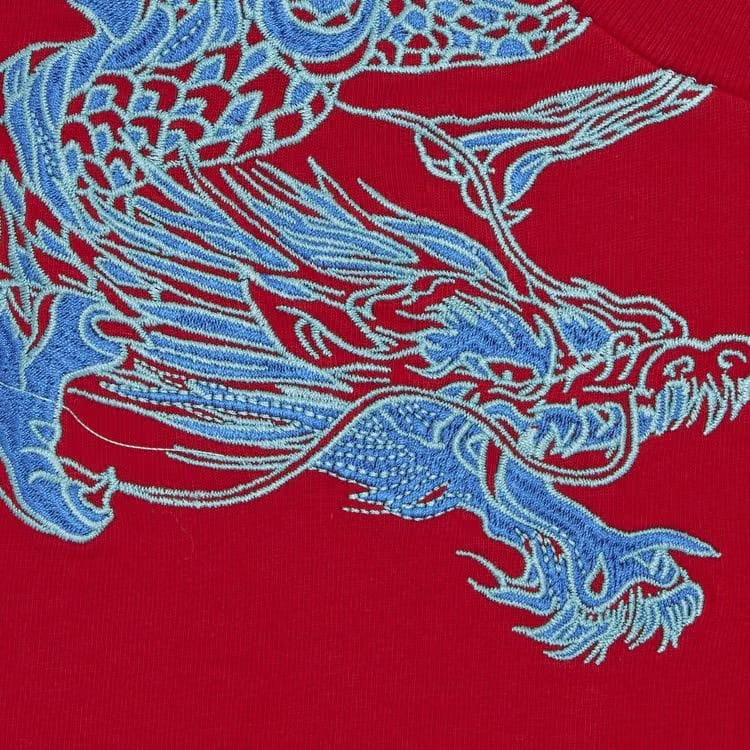 Supreme Dragon Wrap Shorts-Sleeve Top Red