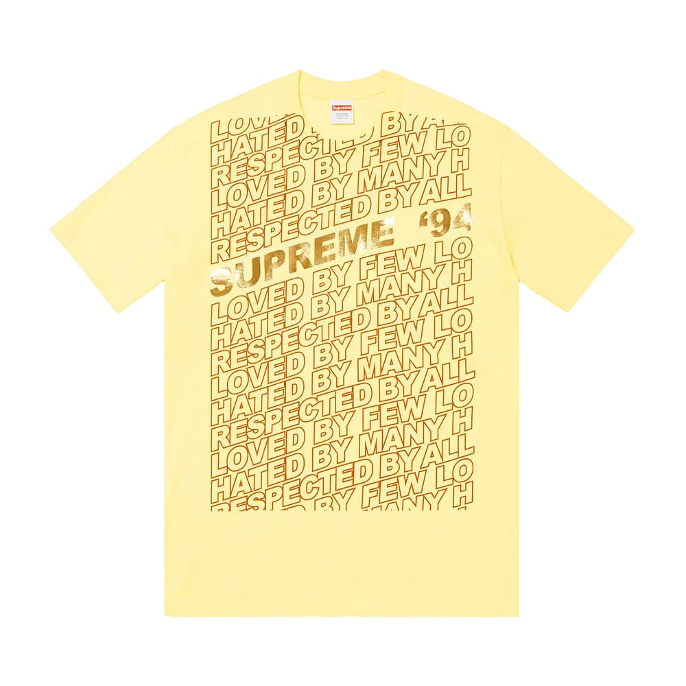 Supreme Respected T-Shirt Pale Yellow