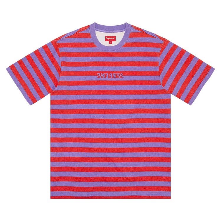 Supreme Reverse Stripe Shorts-Sleeve Top Red