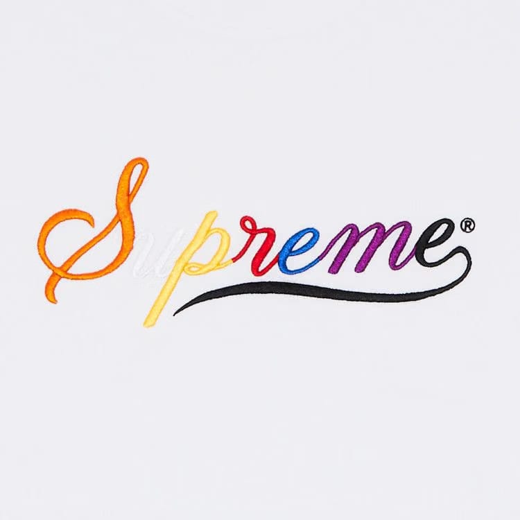 Supreme Cursive Shorts-Sleeve Top White