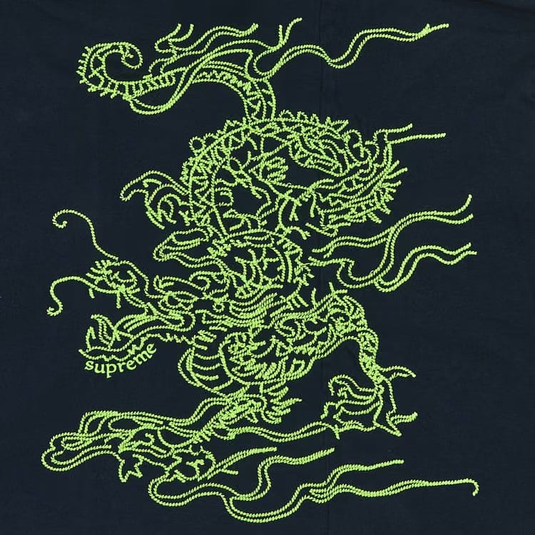 Supreme Dragon Embroidered Long-Sleeve Top Navy